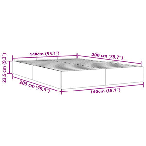 Ottoman Bett 140x200 cm Schwarz Stoff