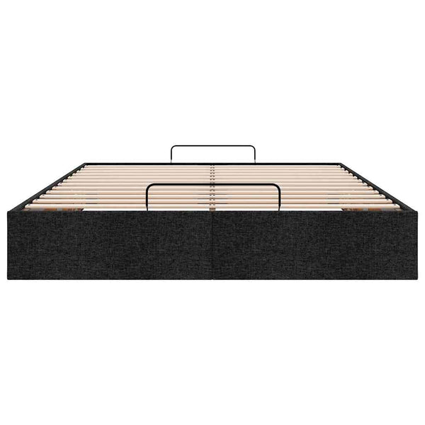 Ottoman Bett 140x200 cm Schwarz Stoff