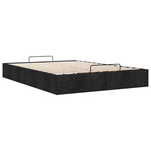 Ottoman Bett 140x200 cm Schwarz Stoff