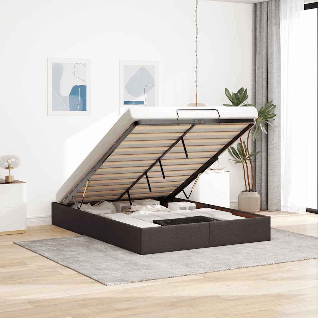 Ottoman Bett 140x200 cm Dunkelbraun