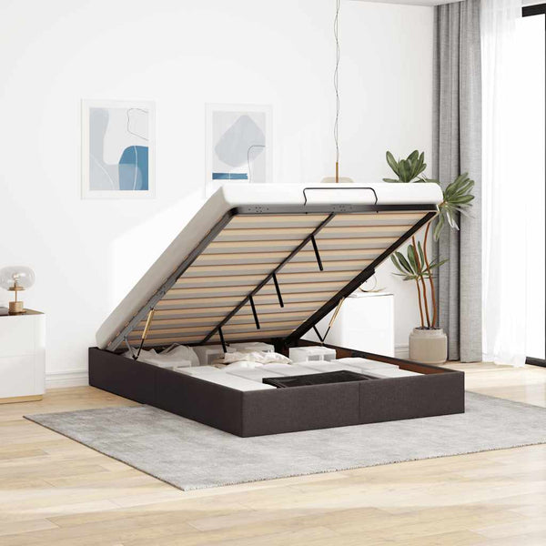 Ottoman Bett 140x200 cm Dunkelbraun