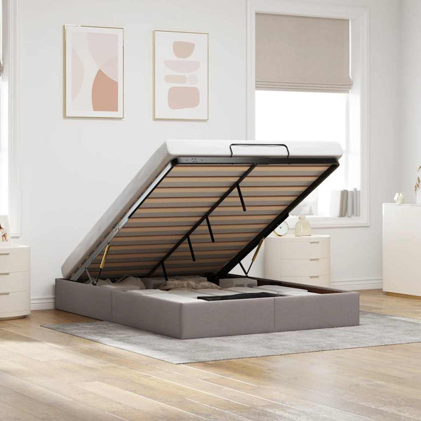 Ottoman Bett Taupe 140x200 cm