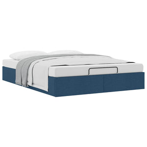 Ottoman Bett 140x200 cm Blau Stoff
