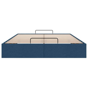 Ottoman Bett 140x200 cm Blau Stoff