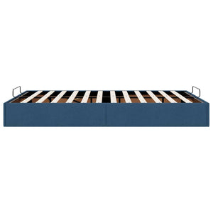 Ottoman Bett 140x200 cm Blau Stoff