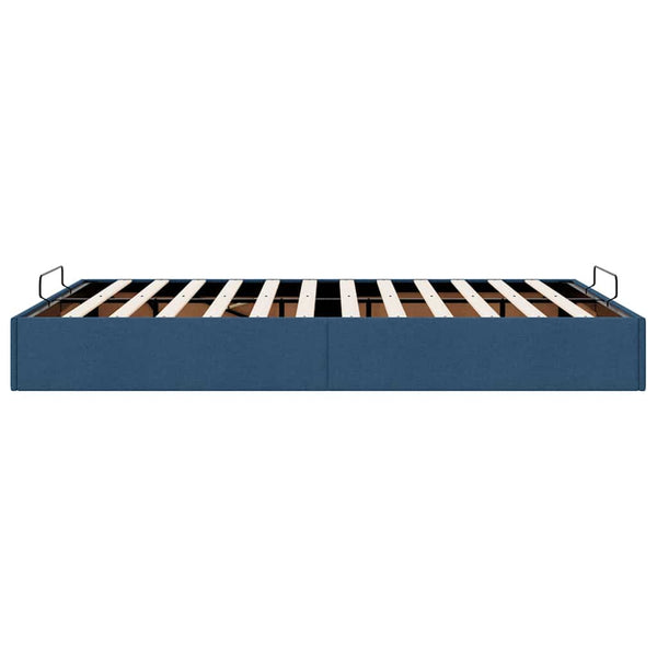 Ottoman Bett 140x200 cm Blau Stoff