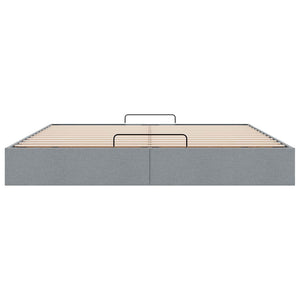 Ottoman Bett 160x200 cm Hellgrau Stoff