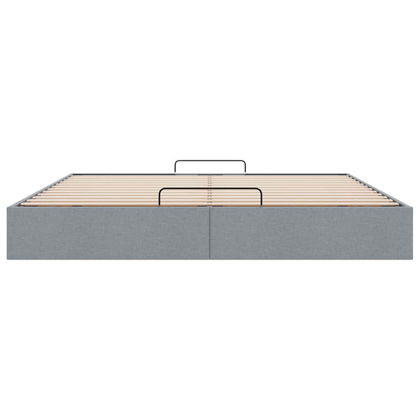 Ottoman Bett 160x200 cm Hellgrau Stoff