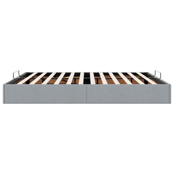 Ottoman Bett 160x200 cm Hellgrau Stoff