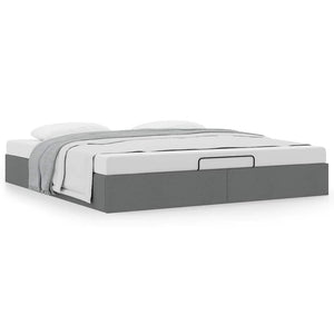 Ottoman Bett 160x200 cm Dunkelgrau Stoff