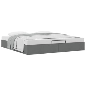 Ottoman Bett 160x200 cm Dunkelgrau Stoff