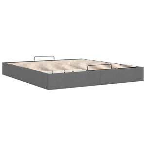 Ottoman Bett 160x200 cm Dunkelgrau Stoff