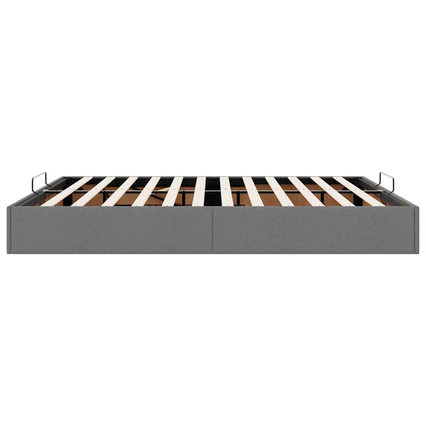Ottoman Bett 160x200 cm Dunkelgrau Stoff