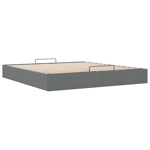 Ottoman Bett 160x200 cm Dunkelgrau Stoff