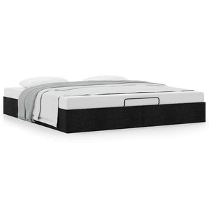 Ottoman Bett 160x200 cm Schwarz Stoff