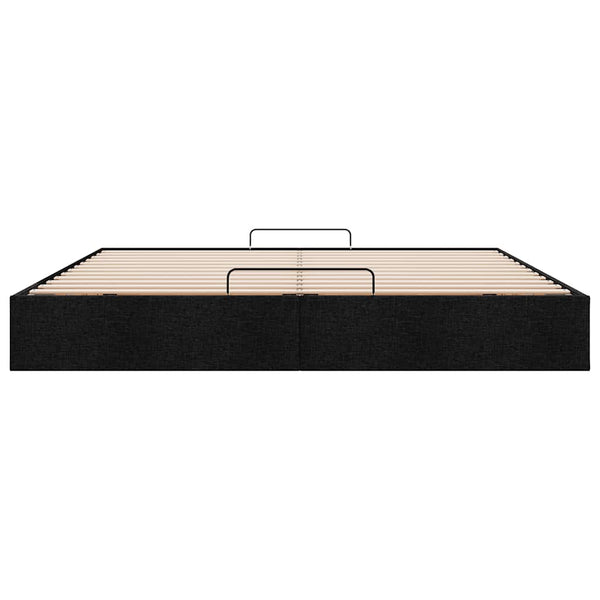 Ottoman Bett 160x200 cm Schwarz Stoff