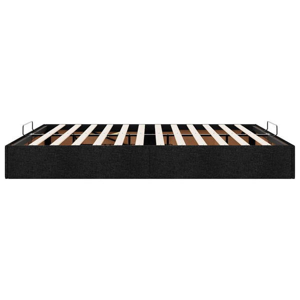 Ottoman Bett 160x200 cm Schwarz Stoff