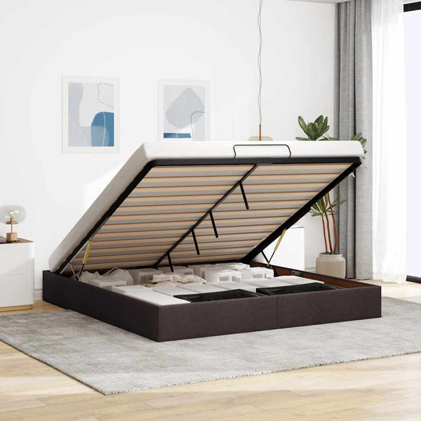 Ottoman Bett Dunkelbraun 160x200 cm