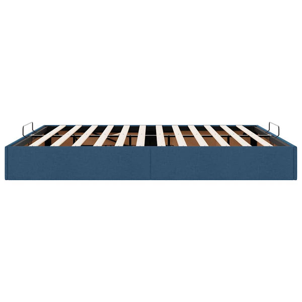 Ottoman Bett 160x200 cm Blau Stoff