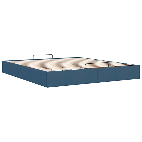 Ottoman Bett 160x200 cm Blau Stoff