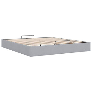 Ottoman Bett 180x200 cm Hellgrau Stoff
