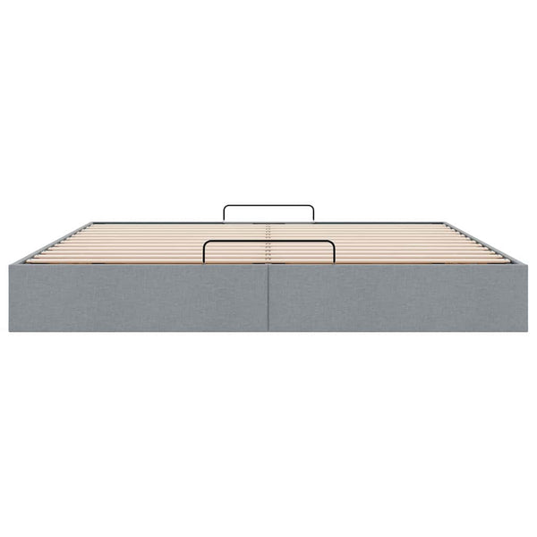 Ottoman Bett 180x200 cm Hellgrau Stoff