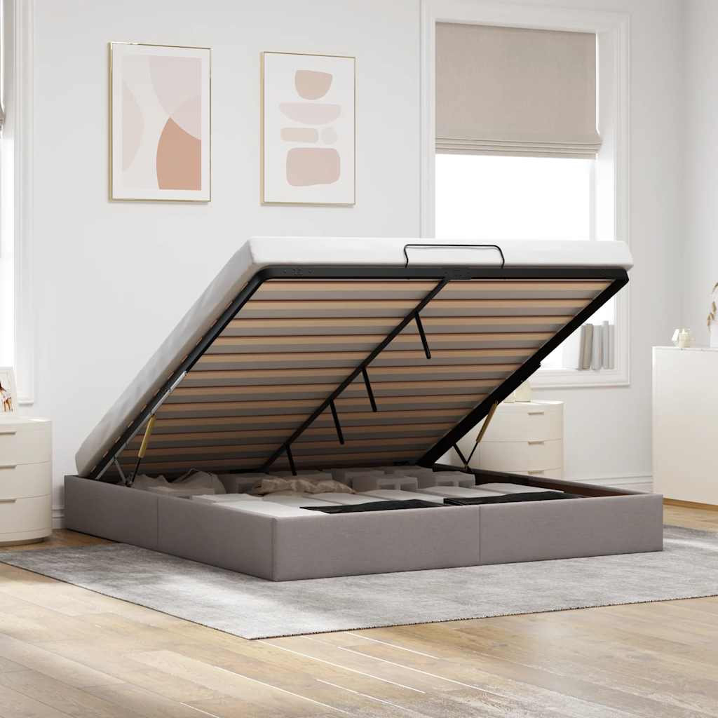 Ottoman Bett Taupe 180x200 cm