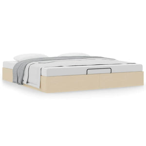 Ottoman Bett Creme 180x200 cm Stoff