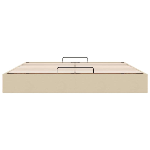 Ottoman Bett Creme 180x200 cm Stoff