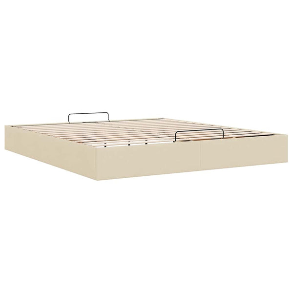Ottoman Bett Creme 180x200 cm Stoff