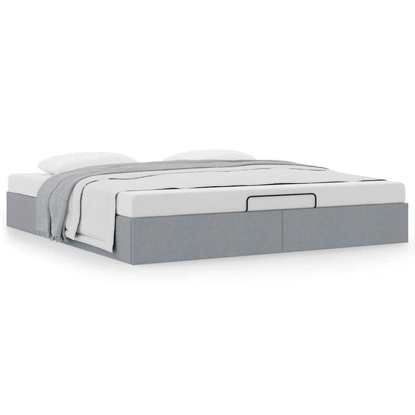 Ottoman Bett 200x200 cm Hellgrau