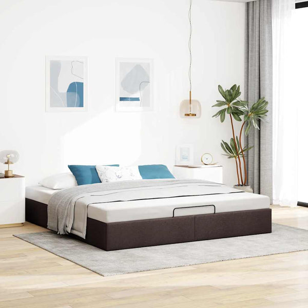 Ottoman Bett Dunkelbraun 200x200 cm