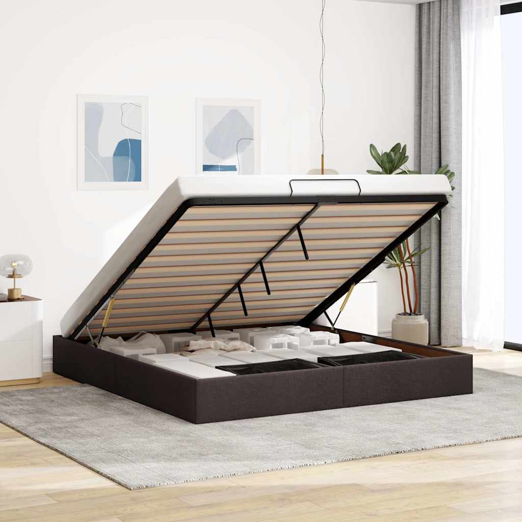 Ottoman Bett Dunkelbraun 200x200 cm