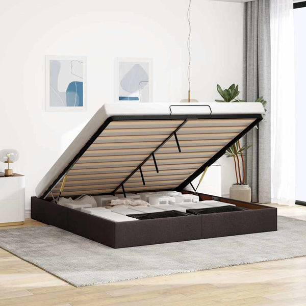 Ottoman Bett Dunkelbraun 200x200 cm