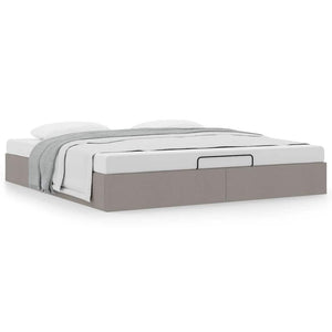 Ottoman Bett 200x200 cm Taupe Stoff
