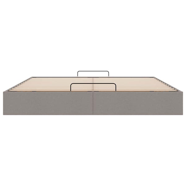 Ottoman Bett 200x200 cm Taupe Stoff