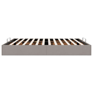 Ottoman Bett 200x200 cm Taupe Stoff