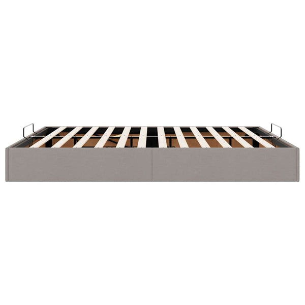 Ottoman Bett 200x200 cm Taupe Stoff