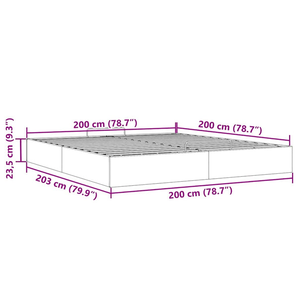 Ottoman Bett 200x200 cm Blau Stoff