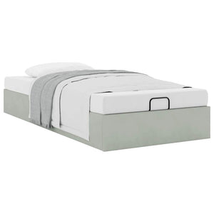 Ottoman Bett Hellgrau 80x200 cm Samt
