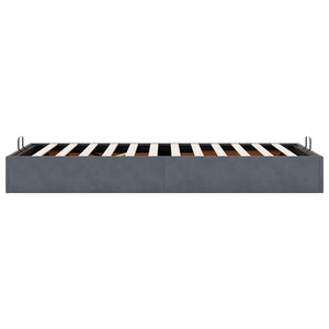 Ottoman Bett 80x200 cm Dunkelgrau Samt