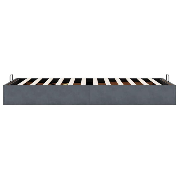 Ottoman Bett 80x200 cm Dunkelgrau Samt