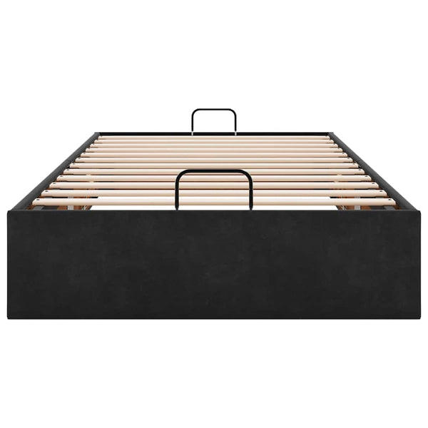 Ottoman Bett 80x200 cm Schwarz Samt