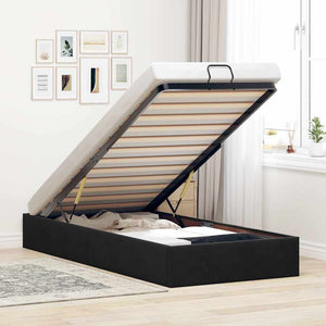 Ottoman Bett 80x200 cm Schwarz Samt