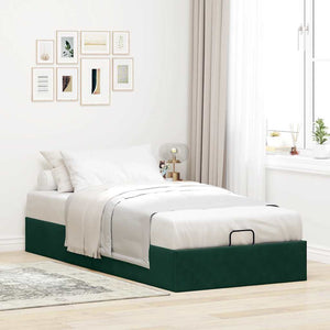 Ottoman Bett Dunkelgrün 80x200 cm Samt