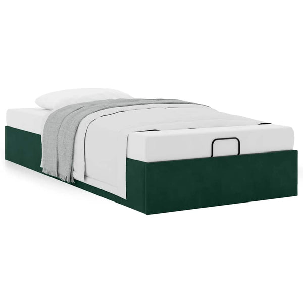 Ottoman Bett Dunkelgrün 80x200 cm Samt