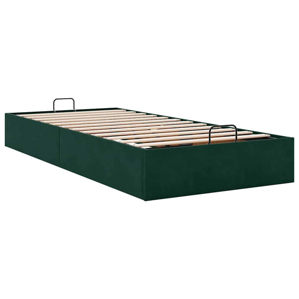 Ottoman Bett Dunkelgrün 80x200 cm Samt