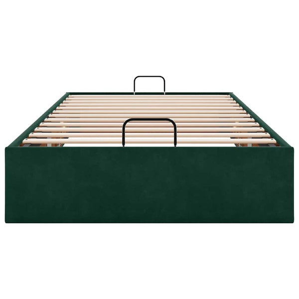 Ottoman Bett Dunkelgrün 80x200 cm Samt