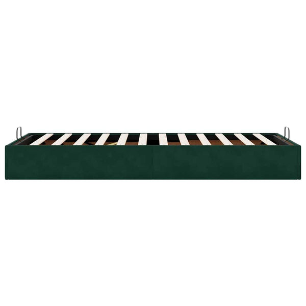 Ottoman Bett Dunkelgrün 80x200 cm Samt