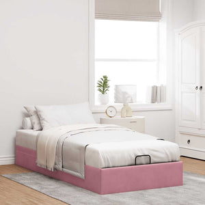 Ottoman Bett Rosa Samt 80x200 cm